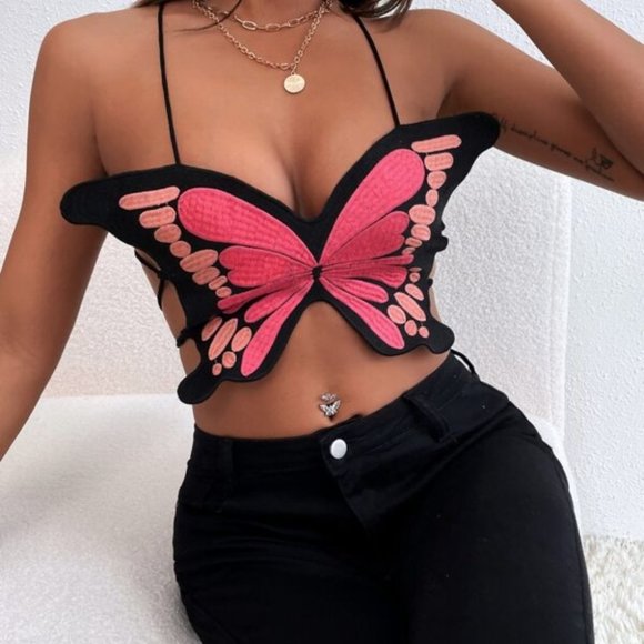 BUTTERFLY EMBROIDERED CAMI TOP - Picture 3 of 6